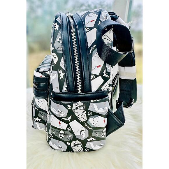 *NEW EXCLUSIVE* Loungefly Nightmare Before Christmas Coffin AOP Mini Backpack - Picture 5 of 10